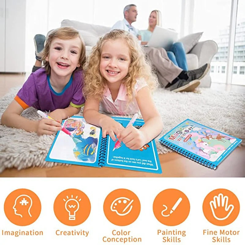 Magic Reusable Water Drawing Book for Kids