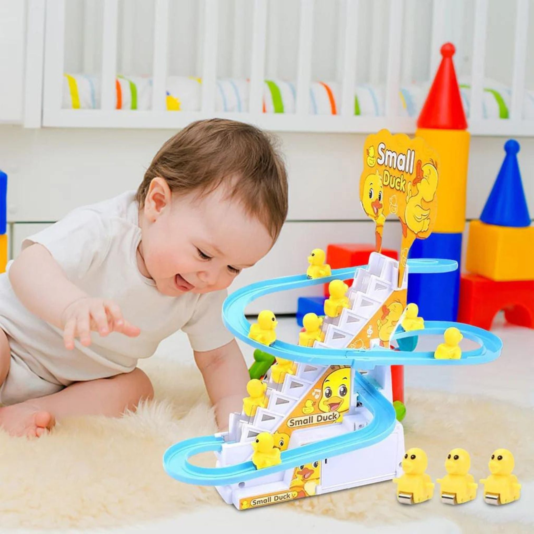 Electric Climbing Stairs Duck Track Set