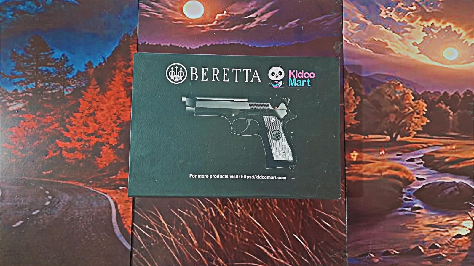 Premium Full Black Beretta Toy Gun for Kids With Premium Box & Pallets